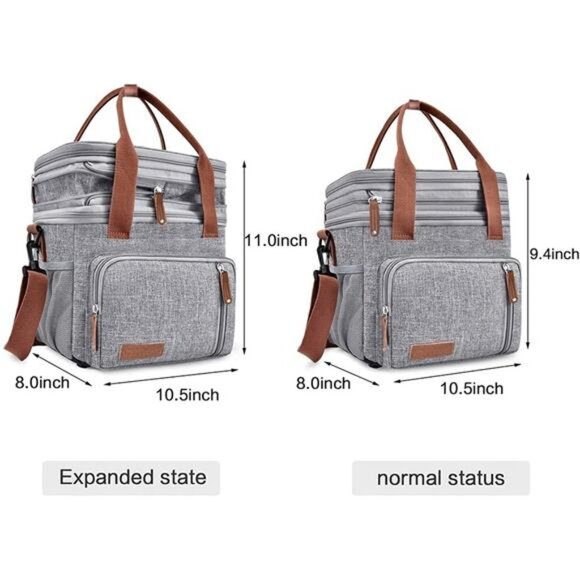 Adult Lunch Box for Work, Expandable Large Lunch Bags for Women Men, Leakproof - Picture 6 of 7